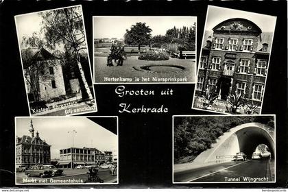 Nederland, KERKRADE, Meerbeeldkaart, Markt, Kasteel (1966) Ansichtkaart
