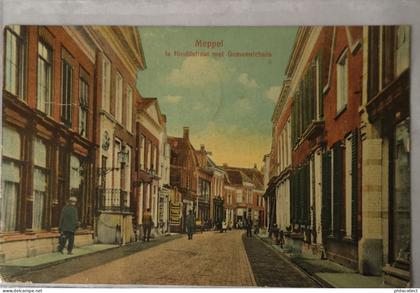 Meppel (Dr.) 1e Hoofdstraat met Gemeentehuis 1920