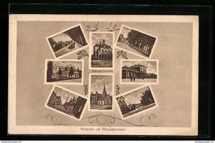 AK Nieuweschans, Ortspartie, Gebäudeansicht, Strassenpartie
