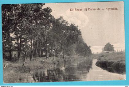 NEDERLAND prentbriefkaart De Regge bij Duivecate 1913 Nijverdal naar Leeuwarden