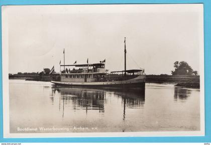 NEDERLAND prentbriefkaart Bootdienst Westerbouwing - Arnhem v.v. 1954 Oosterbeek - Purmerend