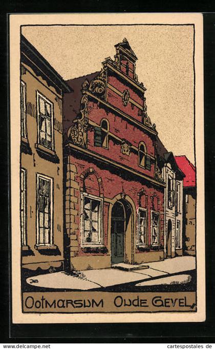 Steindruck-AK Ootmarsum, Oude Gevel