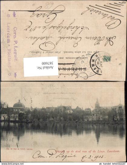 387600,Netherlands Leerdam Gezicht op de stad van af de Linge Teilansicht