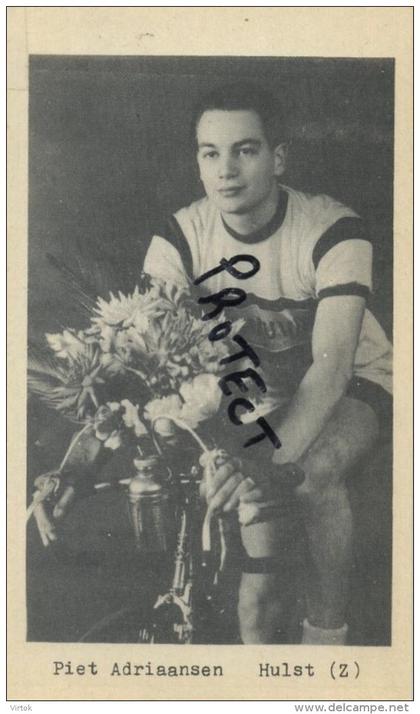 Hulst : Piet Adriaansen : coureur - wielrenner  ( formaat 15.5 x 7 cm foto )