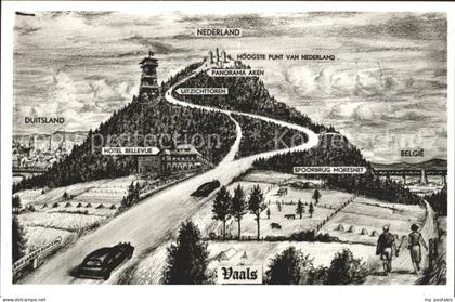 Vaals Panorama Aken Hotel Belevue Zeichnung