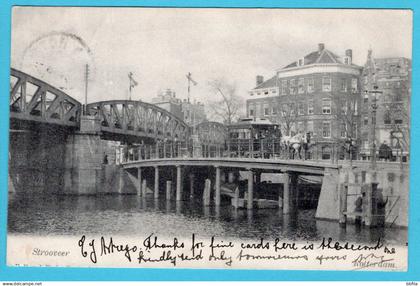 NEDERLAND prentbriefkaart Strooveer met paardentram Rotterdam - Constantinopel, Turkije