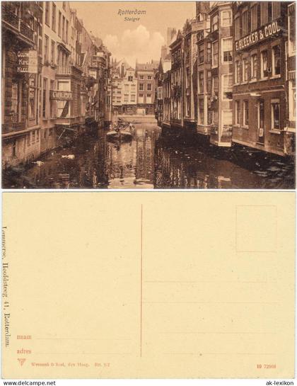 Postkaart Rotterdam Rotterdam Gracht - Steiger - Geschäfte 1914  #
