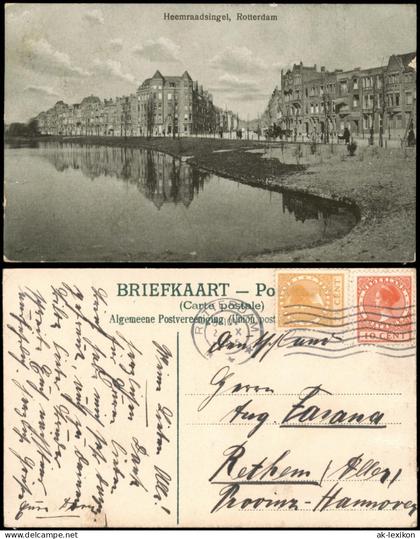 Postkaart Rotterdam Rotterdam Heemraadsingel, Straßenpartie 1925