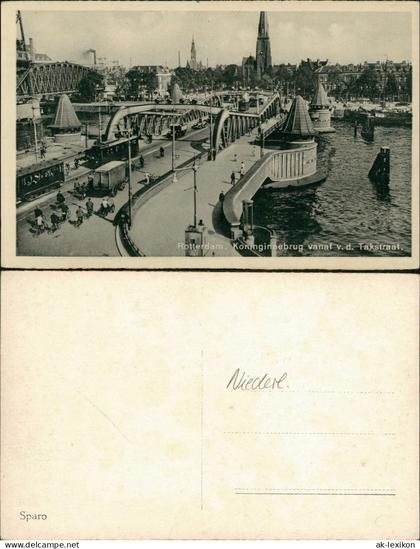 Rotterdam Rotterdam Koninginnebrug vanaf v. d. Takstraat. Tram 1932