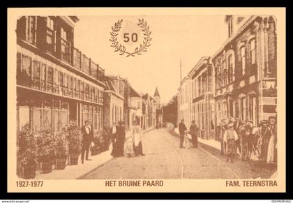 * HET BRUINE PAARD - FAM TEERNSTRA - 1927-1977 - ANIMÉE - BRIEFKAART - DRUK SASSENHEIM