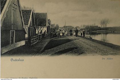 Oudesluis (Gem. Schagen) De Akker (Veel Volk) ca 1900
