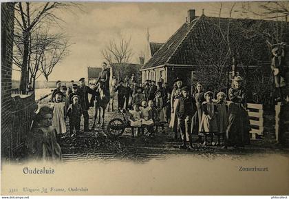 Oudesluis (Gem. Schagen) Zomerbuurt (Veel Volk) ca 1900
