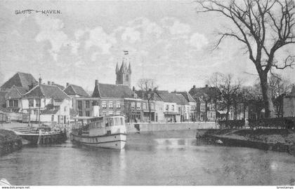 A747 Netherlands 1930 Sluis Haven Harbour vintage postcard
