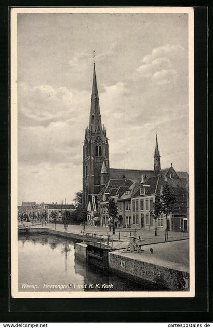 AK Weesp, Heerengracht met R. K. Kerk