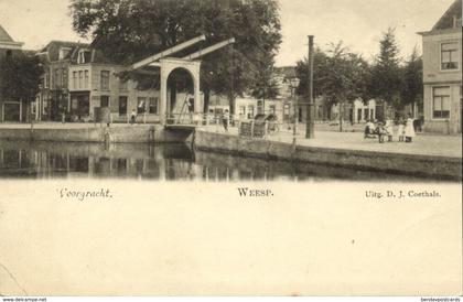 Nederland, WEESP, Voorgracht met Ophaalbrug (1899) Ansichtkaart