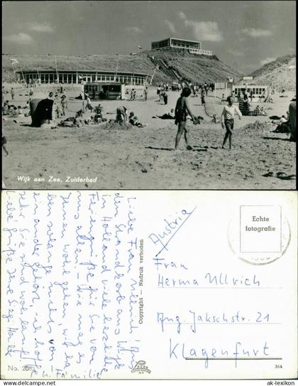 Postkaart Wijk aan Zee Gaststätte, Restaurant - Strand 1965