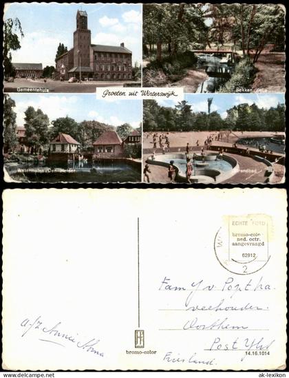 Postkaart Winterswijk 4 Bild Gemeenhuis Schwimmbad 1964