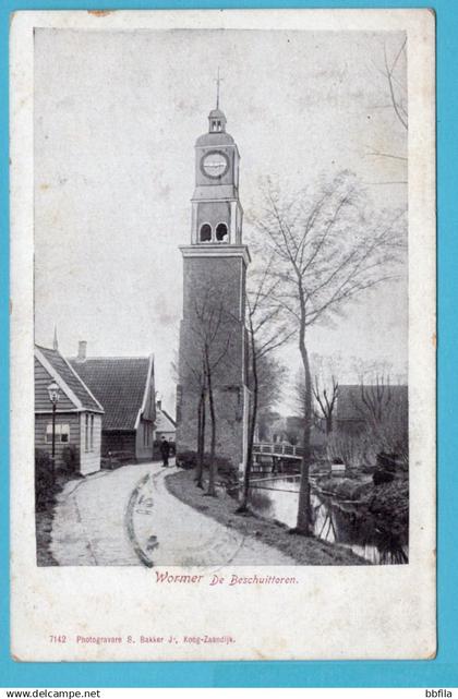 NEDERLAND prentbriefkaart Wormer de beschuittoren 1903 Wormerveer - Amsterdam