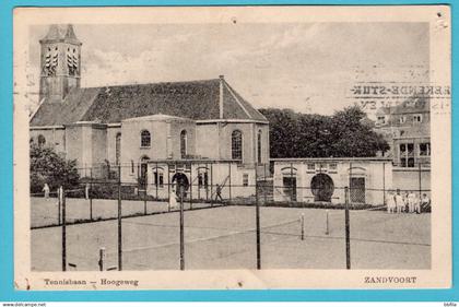 NEDERLAND prentbriefkaart Tennisbaan Hoogeweg 1926 Zandvoort - Rotterdam