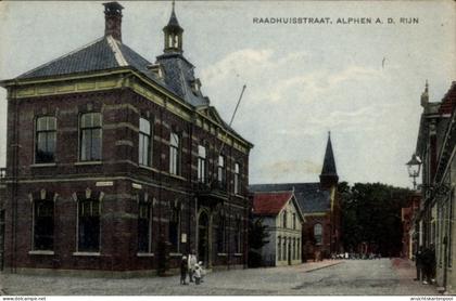CPA Alphen aan den Rijn Südholland, Raadhuisstraat, Alphen a. d. Rijn, Gebäude, Straße