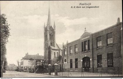 CPA Naaldwijk Südholland, R. K. Kerk met Jongensschool