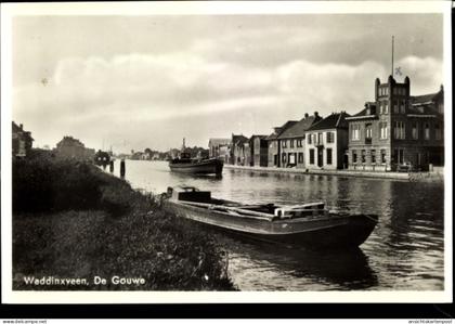 CPA Waddinxveen Südholland, de Gouwe, Lastenkahn