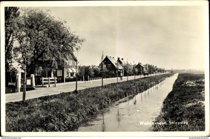 CPA Waddinxveen Südholland, Sniepweg, Partie am Wasser