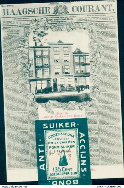 Zeitungs CPA Den Haag Südholland Niederlande, Haagsche Courant, Hoel de Zeven Kerken van Rome