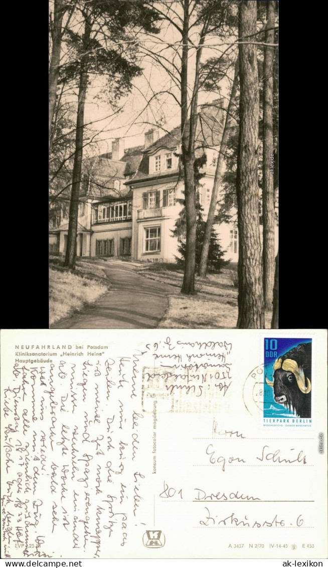 Neu Fahrland-Potsdam Kliniksanatorium Heinrich Heine - Hauptgebäude 1970