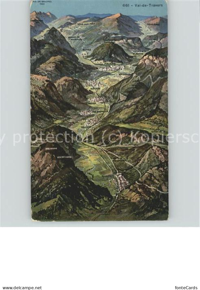 Neuchatel NE Gebietskarte Val de Travers