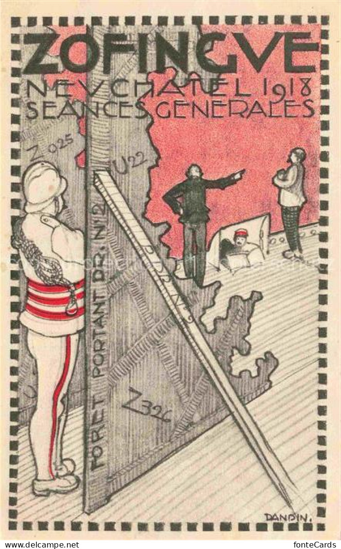 Neuchatel NE Zofingue Séances Générales Studentika Kuenstlerkarte