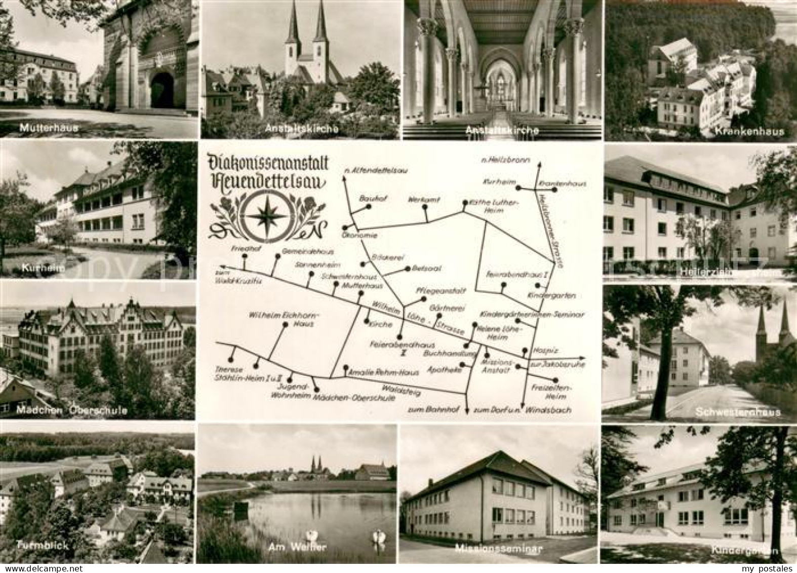 Neuendettelsau Diakonissenanstalt Kirche Krankenhaus Kurheim Schule Kindergarten