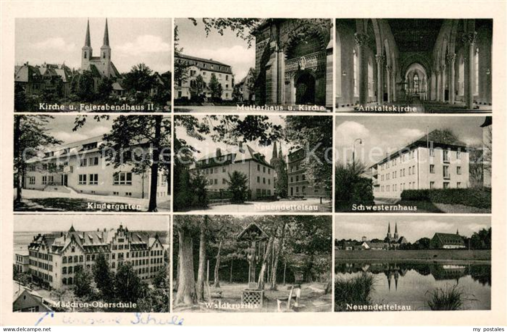 Neuendettelsau Kirche Feierabendhaus Kindergarten Maedchen-Oberschule Waldkruzif