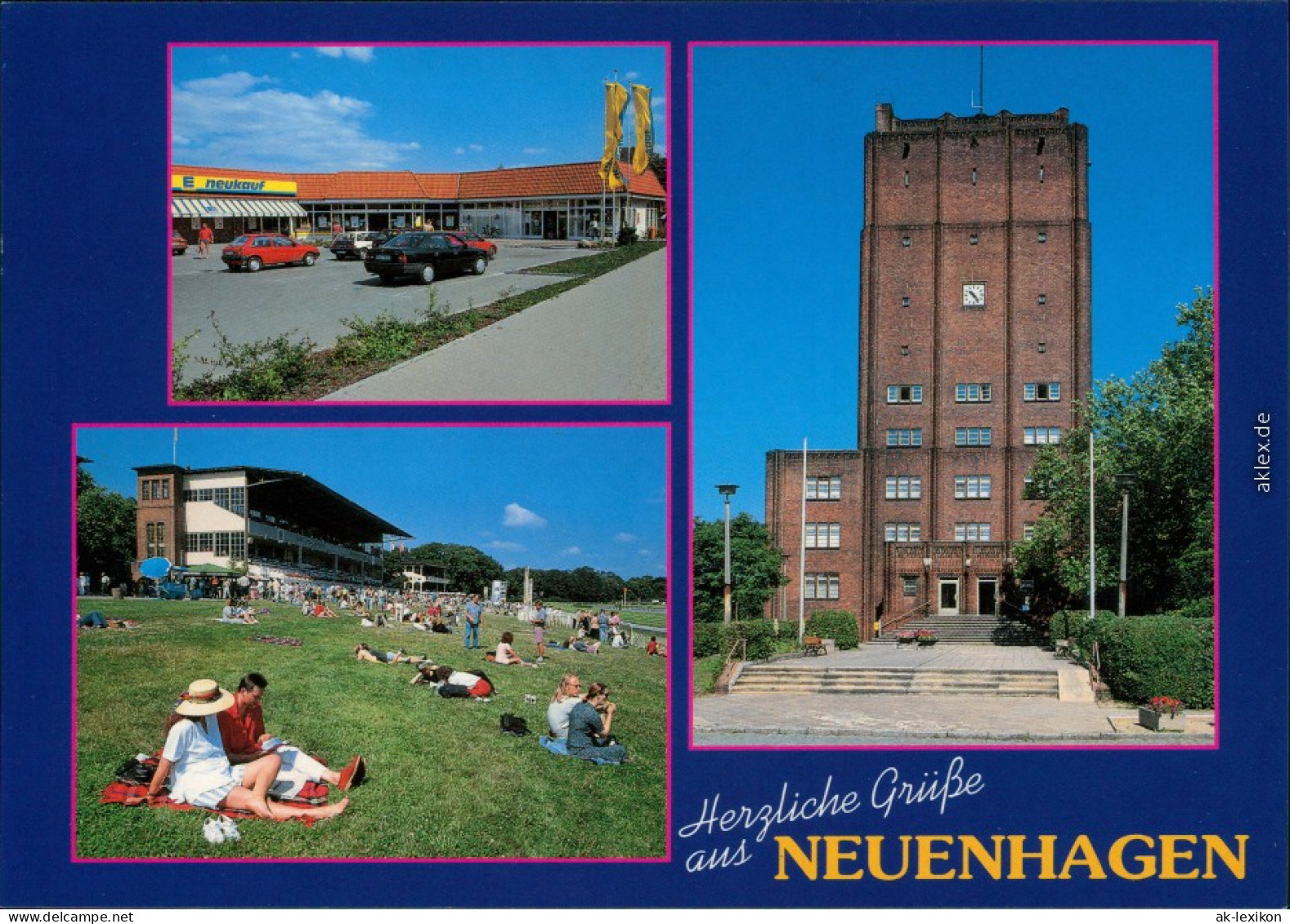 Neuenhagen bei Berlin Einkaufszentrum, Hoppegarten, Galopprennbahn, Rathaus 1996