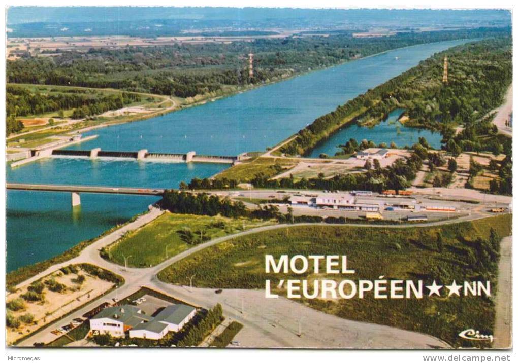 NEUF BRISACH - Ile du Rhin - Vogelgrun - MOTEL L'EUROPEEN - Le grand canal d'Alsace - Le Rhin
