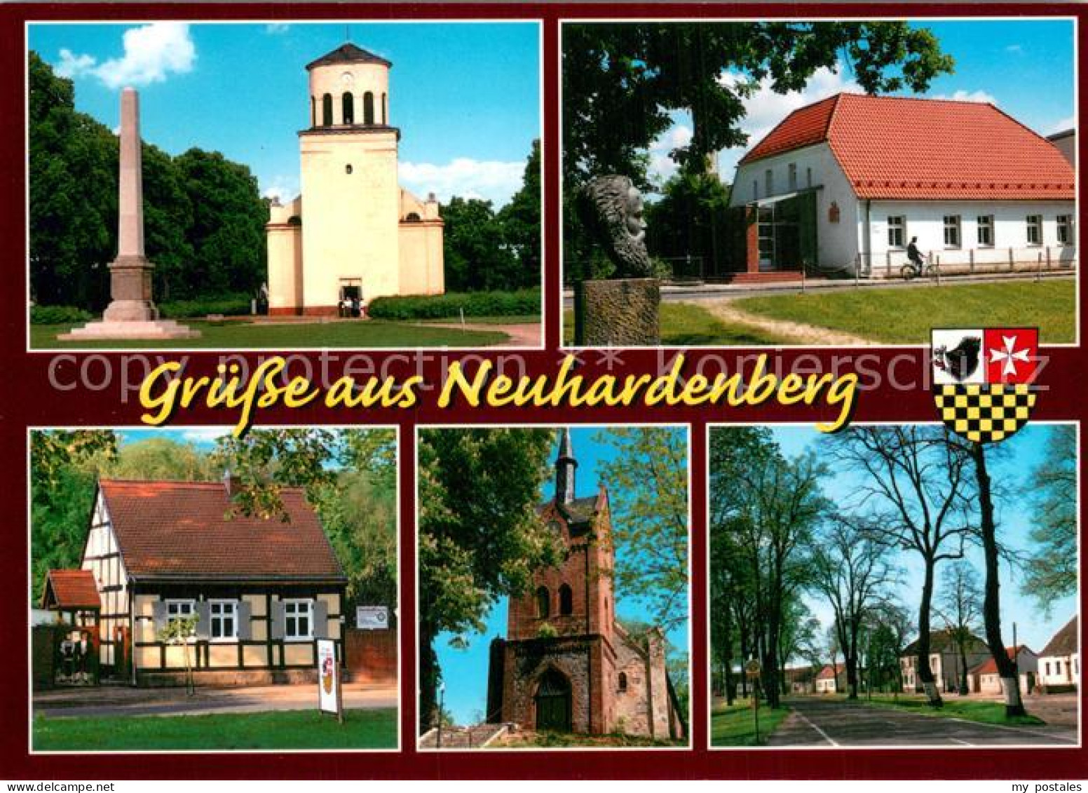 Neuhardenberg Schinkelkirche Karl Marx Denkmal Sparkasse Heimathaus Dorfkirche O