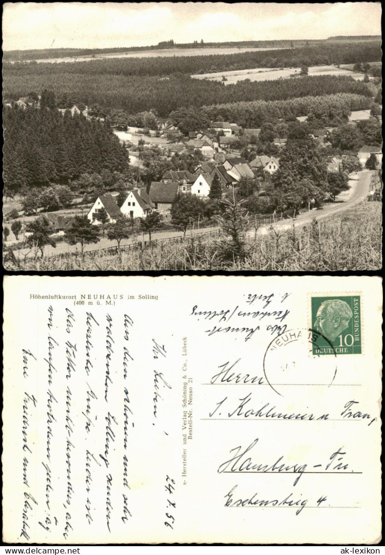 Neuhaus im Solling-Holzminden Panoramablick auf Neuhaus im Solling 1956