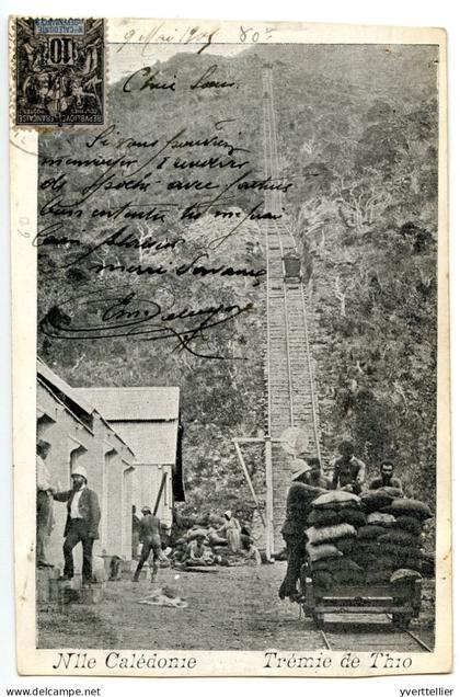 NOUVELLE-CALEDONIE carte postale Trémie de Thio. Ecrite. TB
