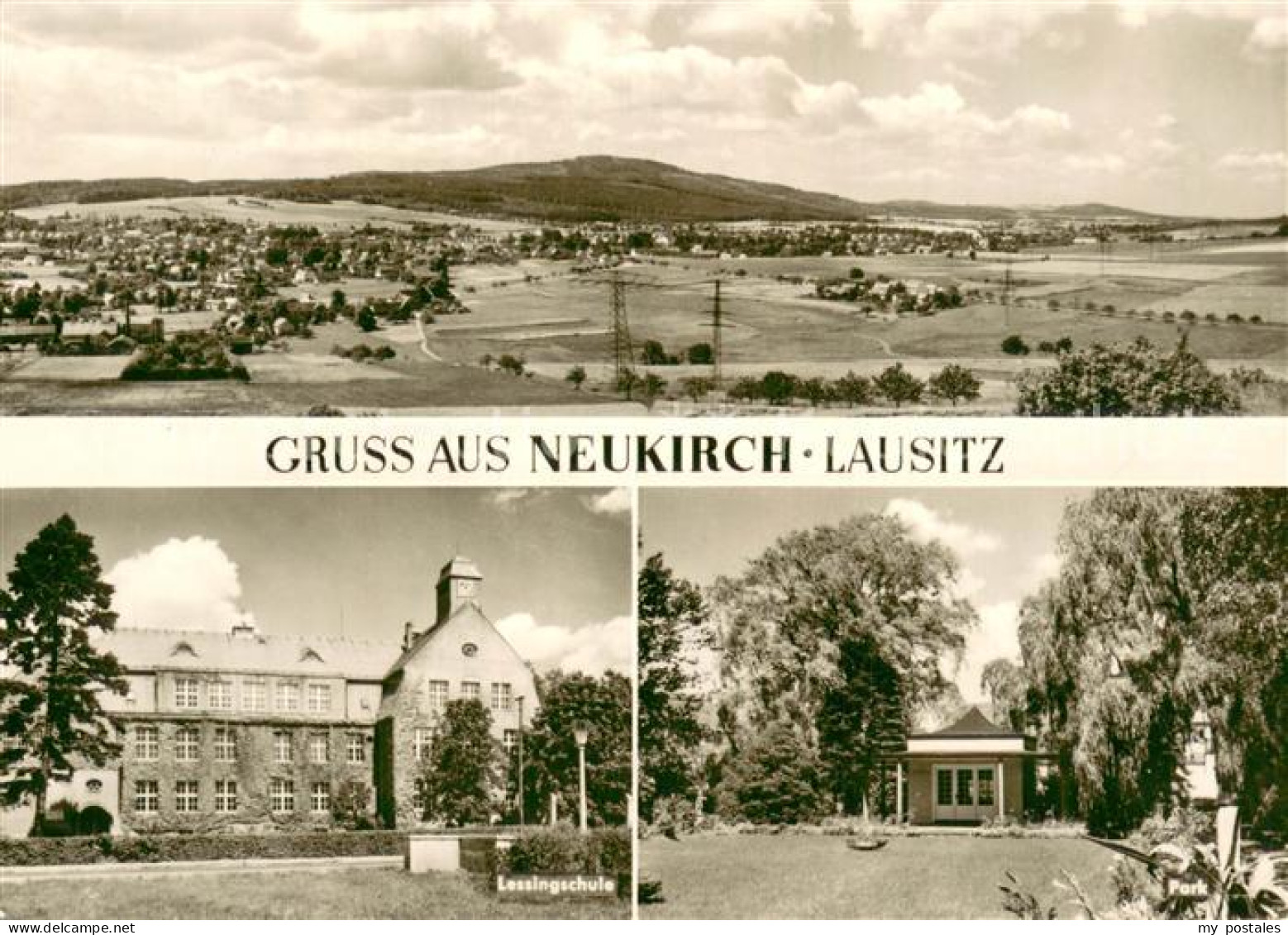 Neukirch Lausitz Panorama Lessingschule Park