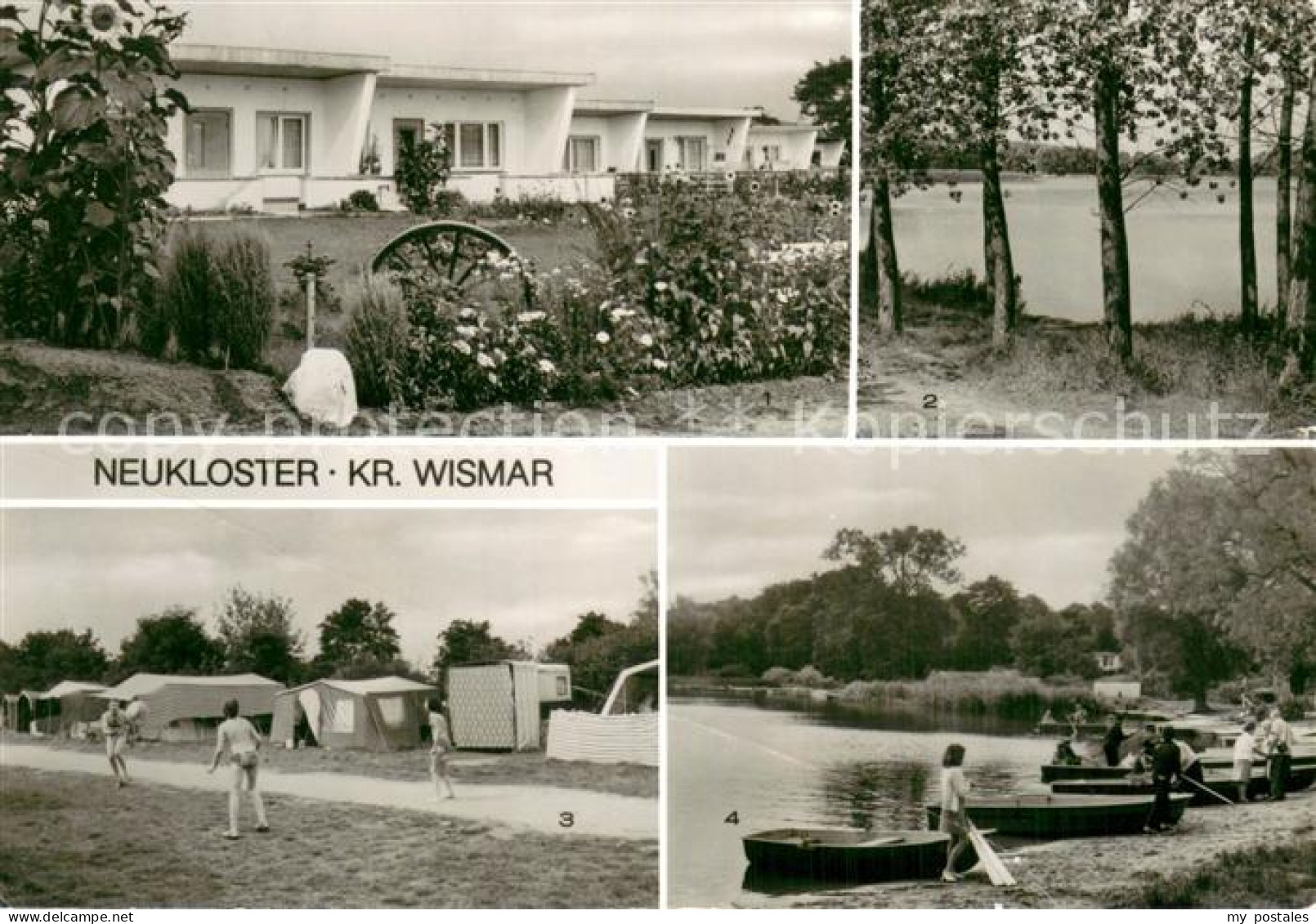 Neukloster Mecklenburg Bungalowsiedlung am Neukloster See Zeltplatz Bootsanleges