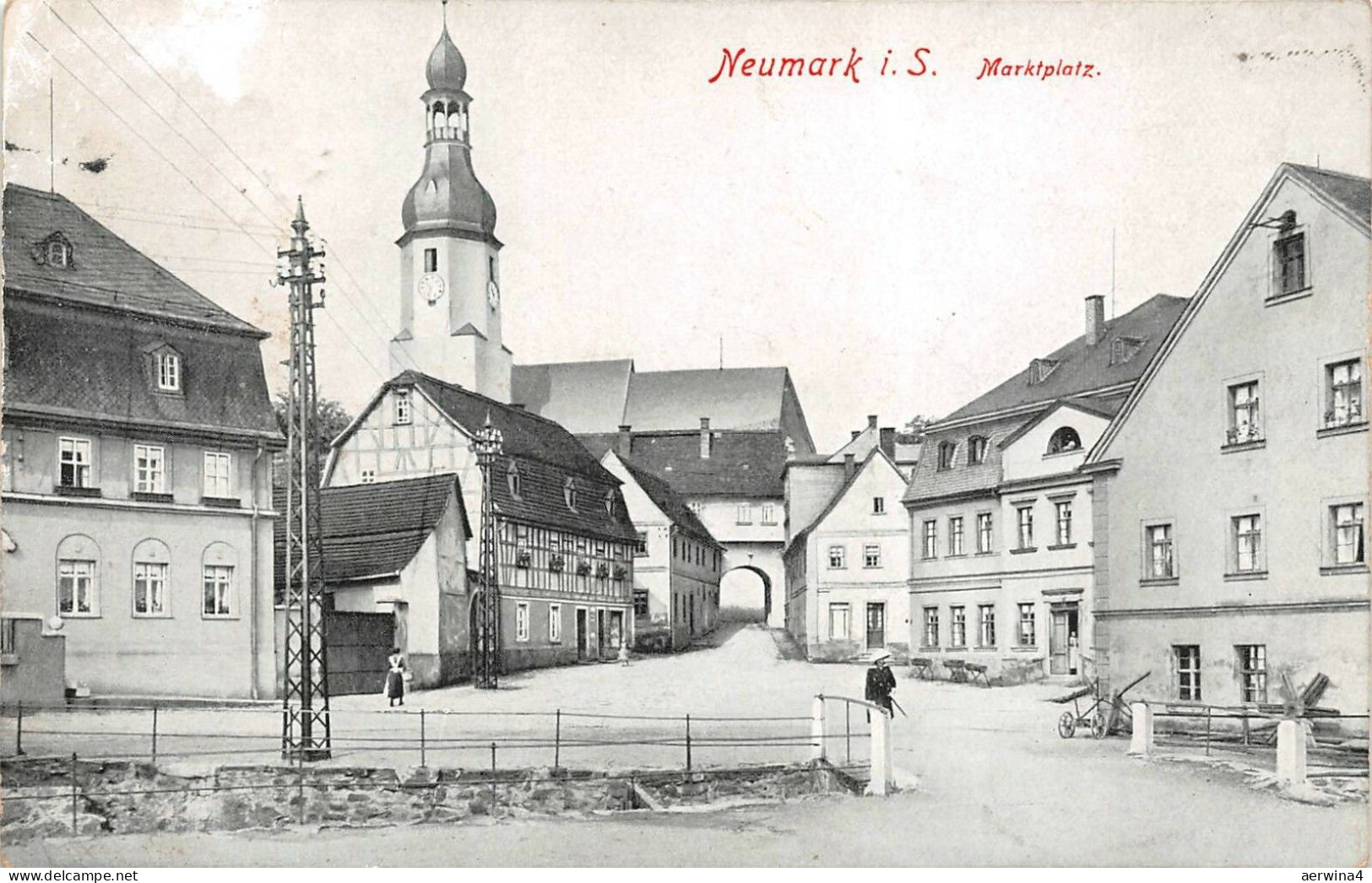 Neumark i. S. Marktplatz Postkarte AK