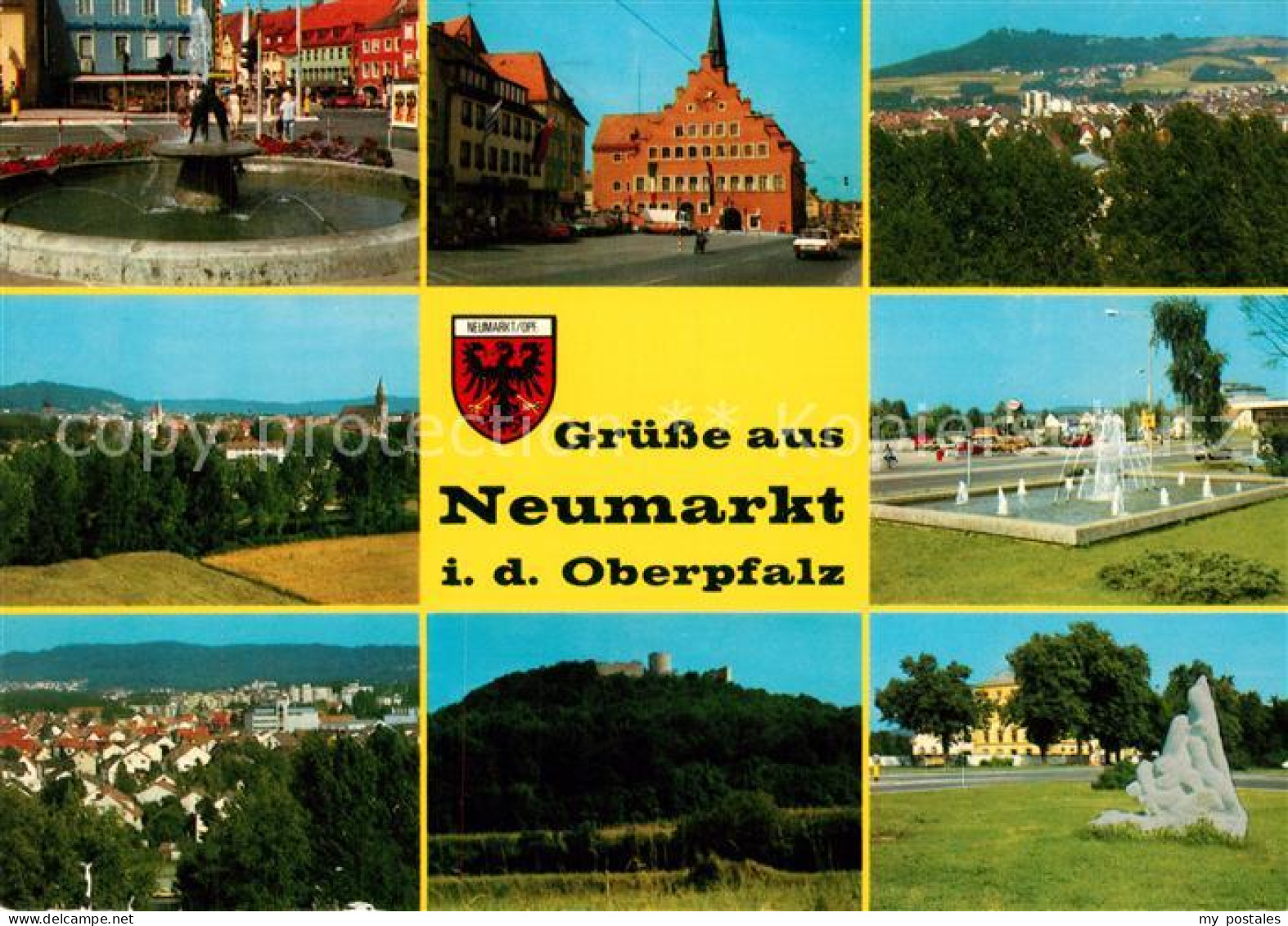 Neumarkt Oberpfalz Brunnen Rathaus Panorama Wasserspiele Burg Park