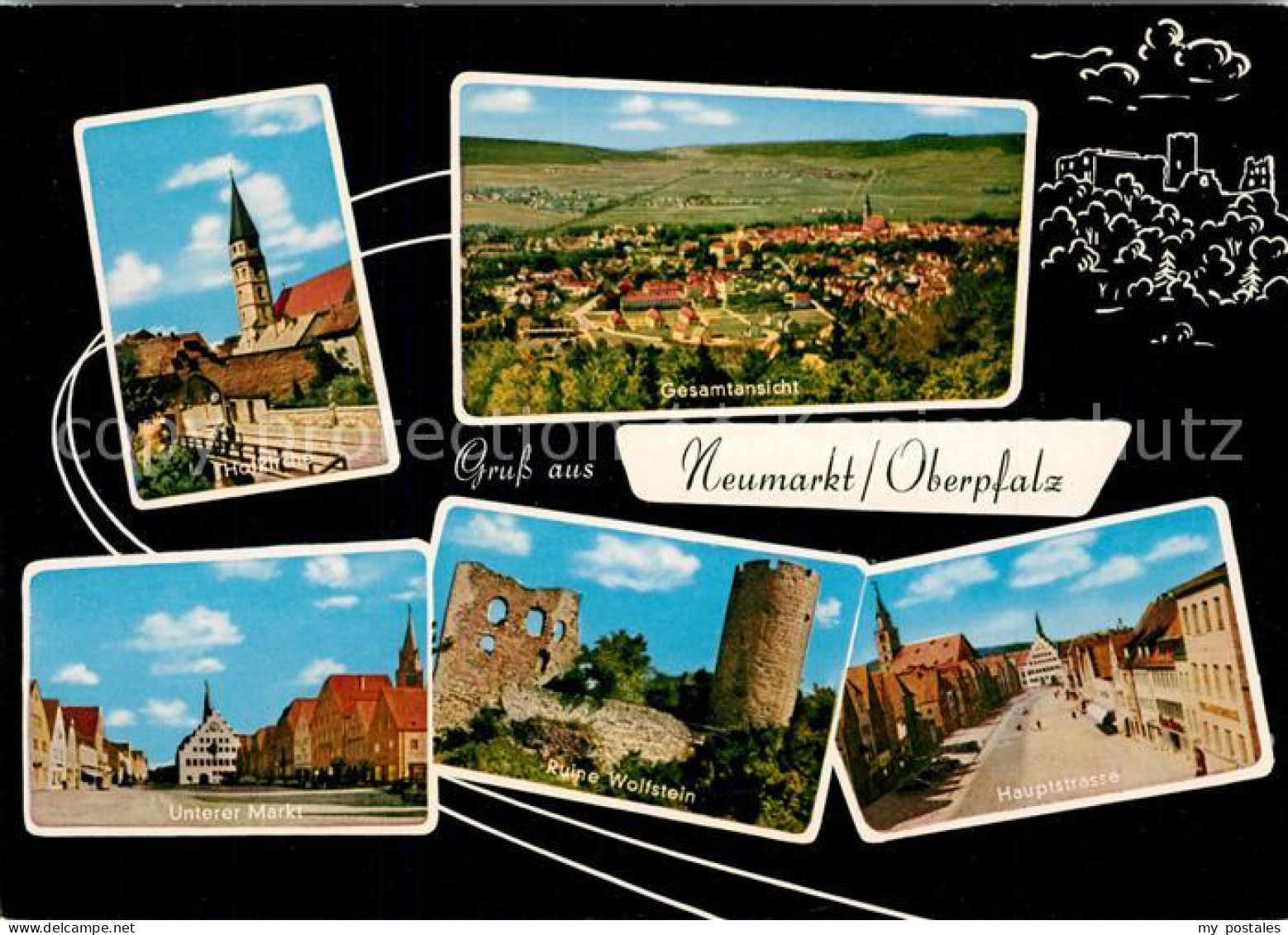Neumarkt Oberpfalz Kirche Panorama Markt Ruine Wolfstein Hauptstrasse