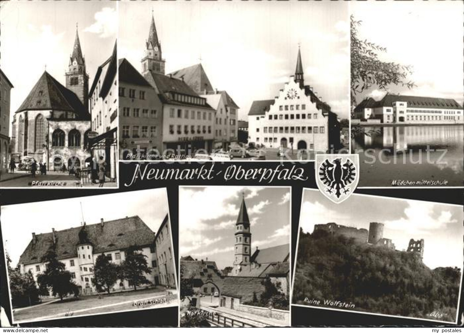 Neumarkt Oberpfalz Pfarrkirche Rathaus Moedchenmittelschule Ruine Wolfstein