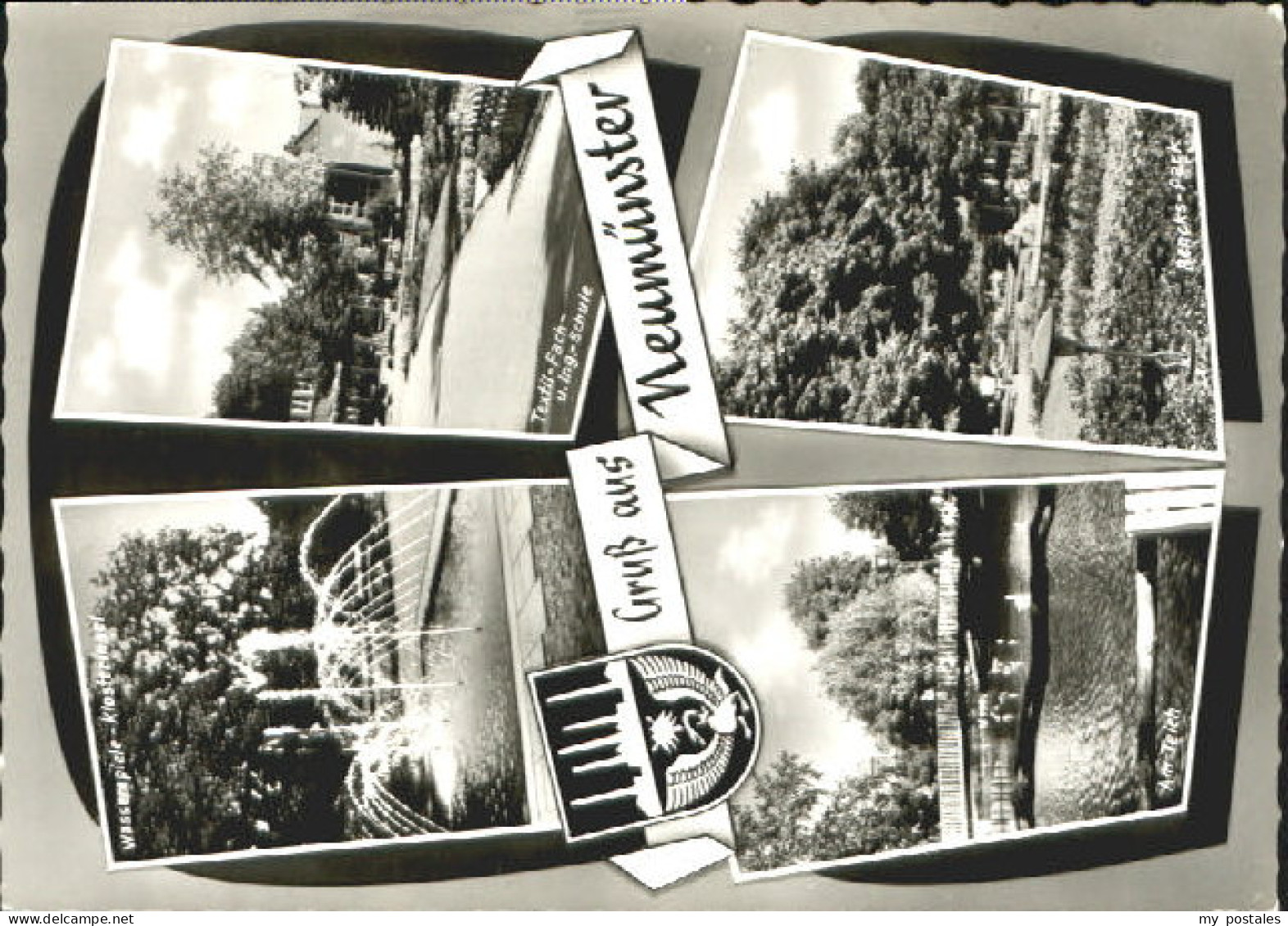 Neumuenster Schleswig-Holstein Neumuenster Teich Schule Park x 1967