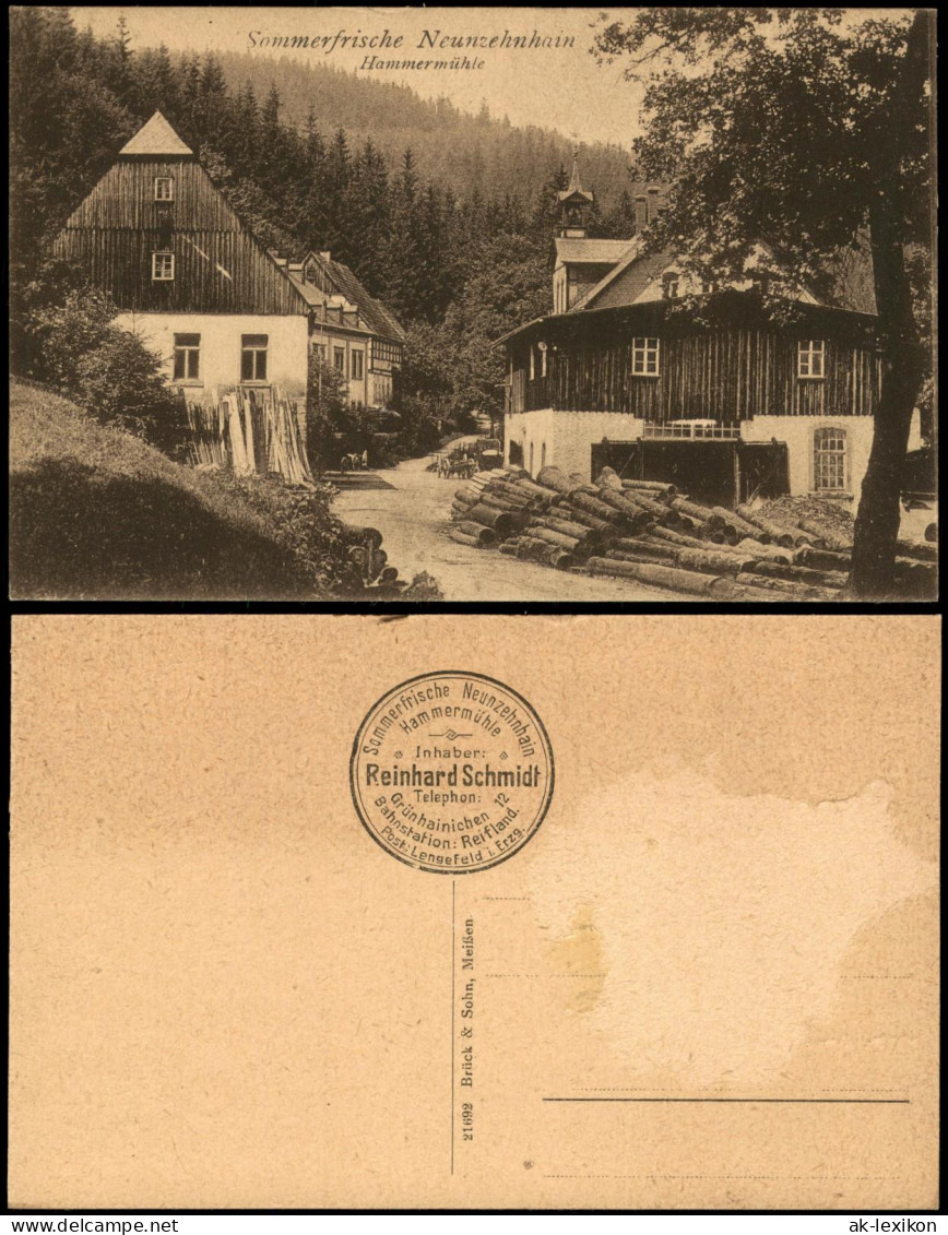 Neunzehnhain -Lengefeld (Erzgebirge) Partie an der Hammermühle 1920