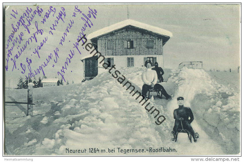 Neureut bei Tegernsee - Rodelbahn - Verlag L. Landes Tegernsee
