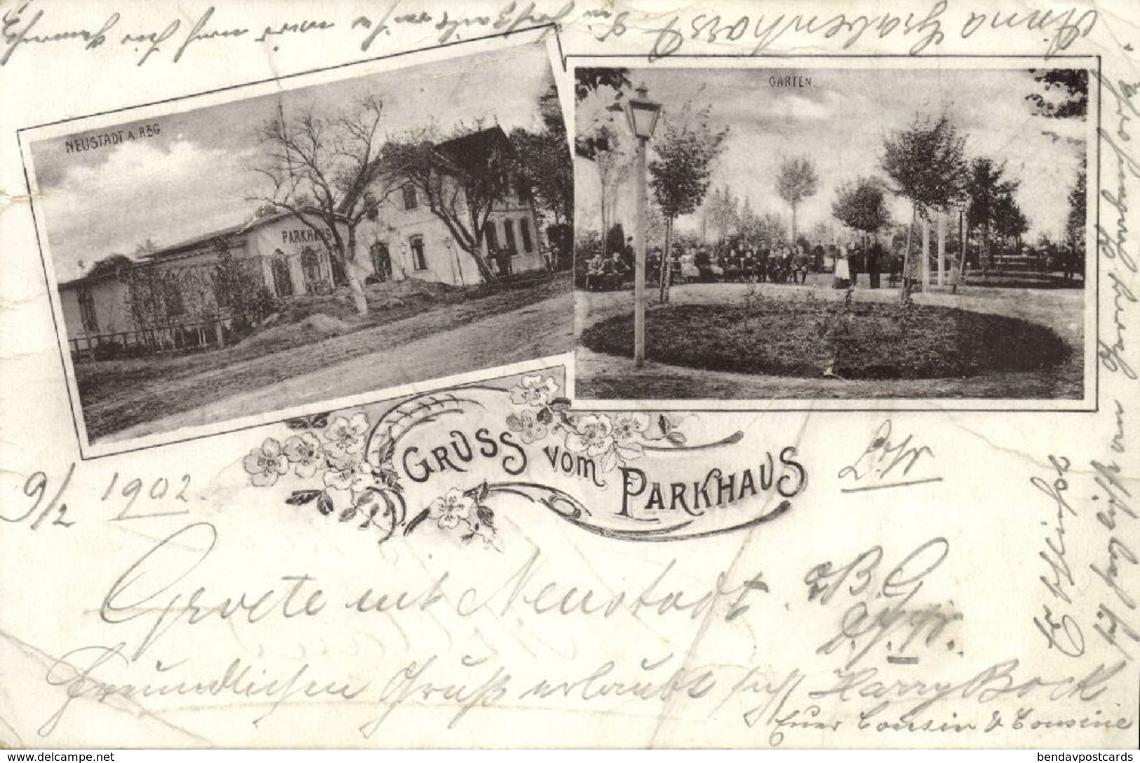 NEUSTADT am Rübenberge, Grüss vom Parkhaus und Garten (1902) AK