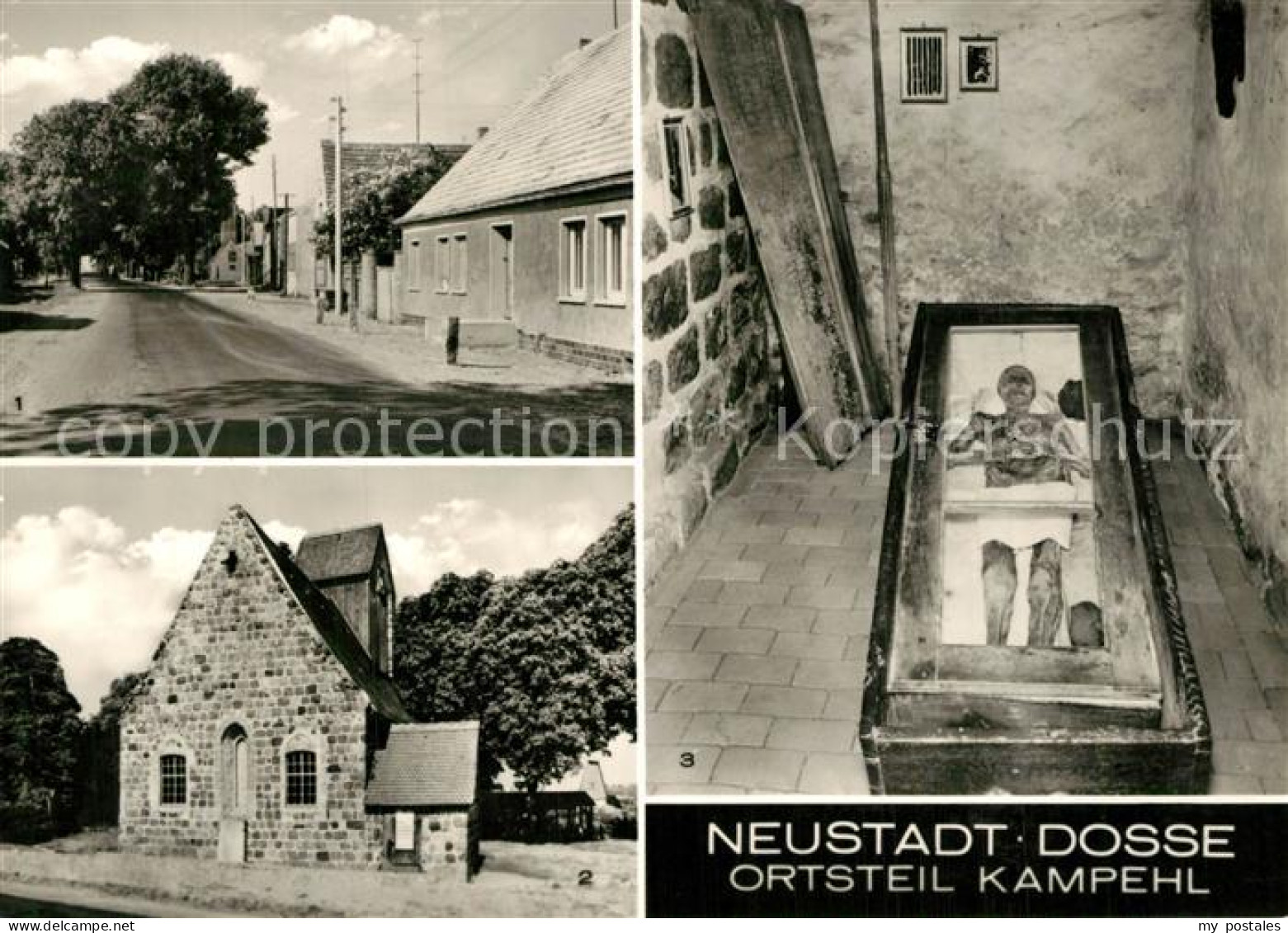 Neustadt Dosse Kampehl 700 j?hrige Wehrkirche mit nicht verwestem Leichnam des 1