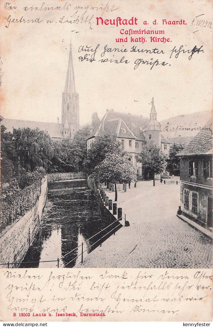 Neustadt Haardt Casimirianum und Kirche Kat. Neustadt an der Weinstr.